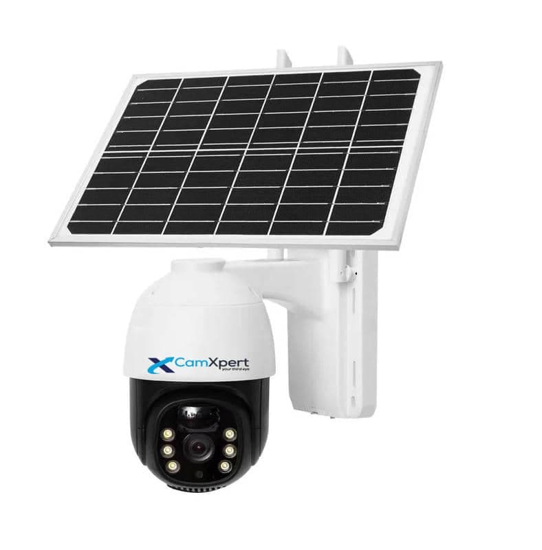 CamXpert CX-4G3M-SN | 3MP 4G Solar PT Camera | Ghoomne Wala Outdoor CCTV | Pan-Tilt | Solar + Battery Powered | Two-Way Audio | Motion Tracking